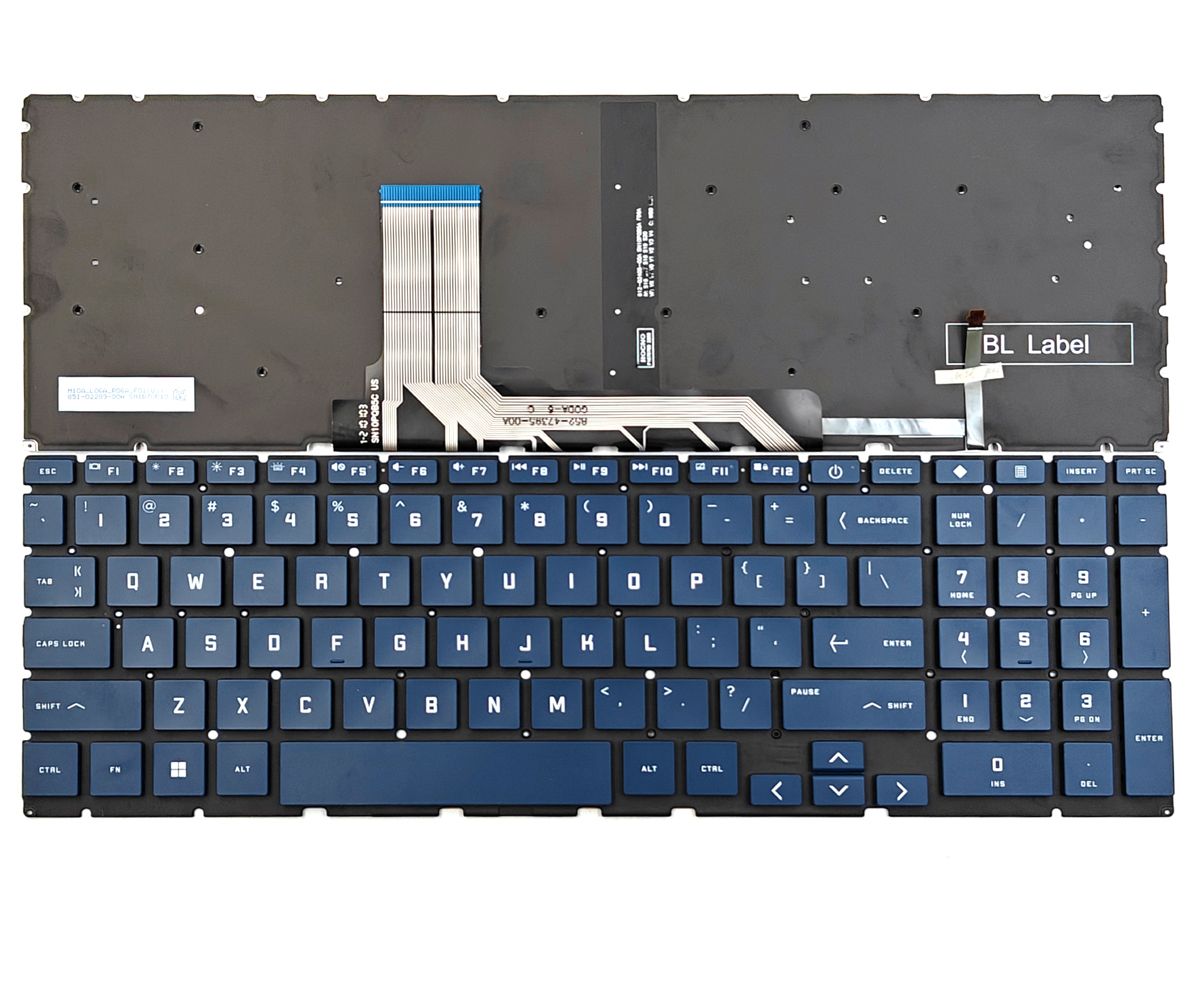 Replacement Backlit Blue Keyboard for HP Victus 16-D 16-E Series Laptop