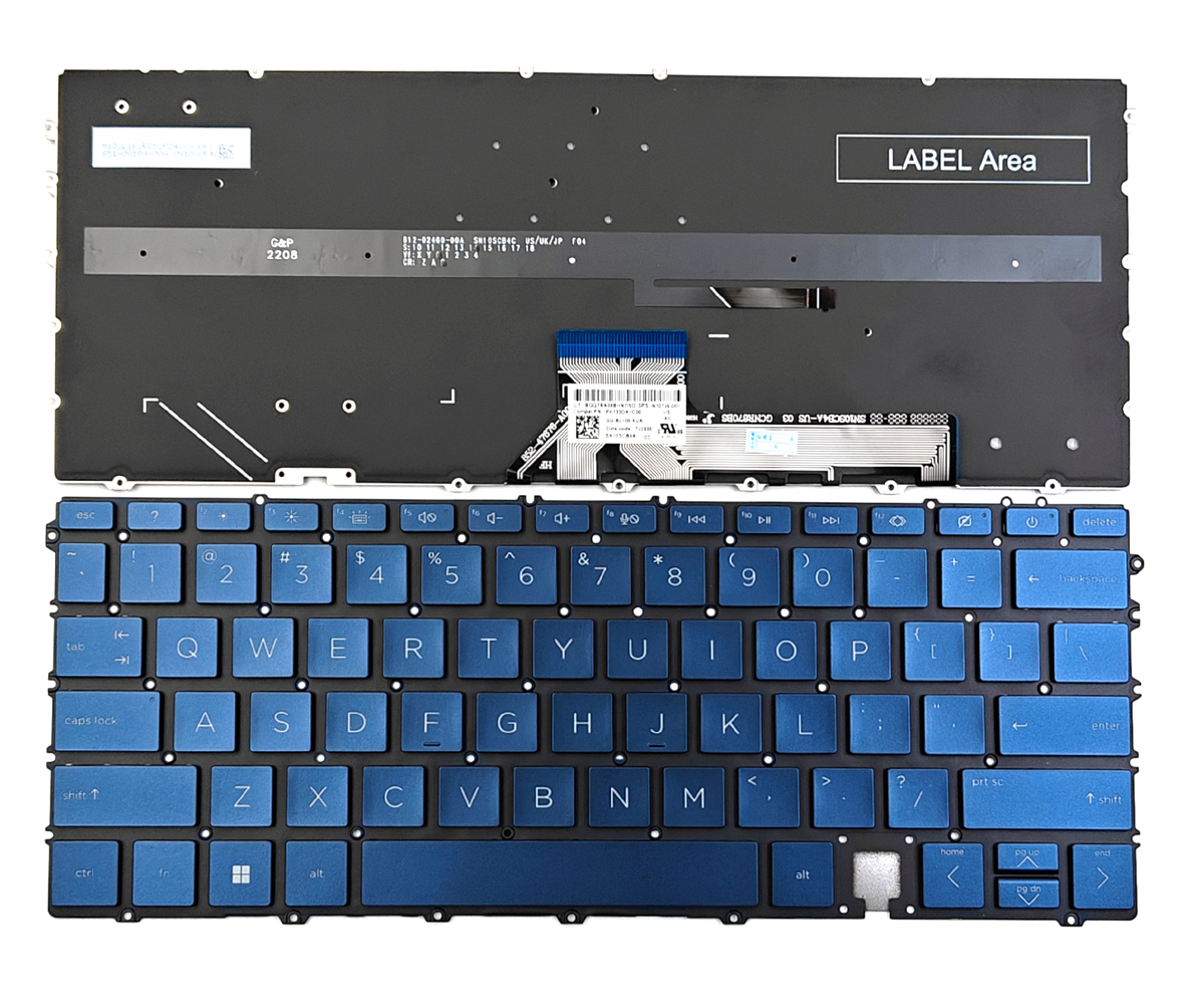 Replacement Backlit Blue Keyboard for HP Spectre x360 14-EF Series Laptop