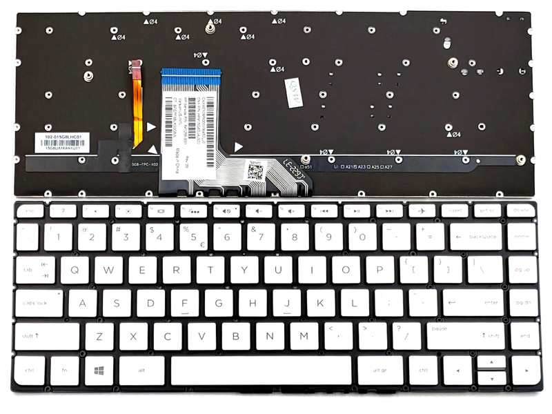 Genuine HP Spectre X360 15-AP Series Backlit Silver Keyboard