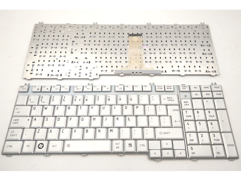 Genuine New Keyboard for Toshiba Satellite L350 L500 L550 P200 P300 X205 Series Laptop -- [Color: Silver]